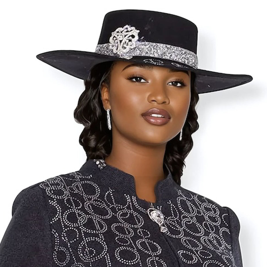 Champagne H5966-BLK-IH Church Hat