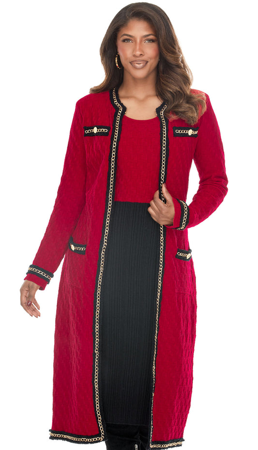 Donna Vinci 13475-RED Church Dress
