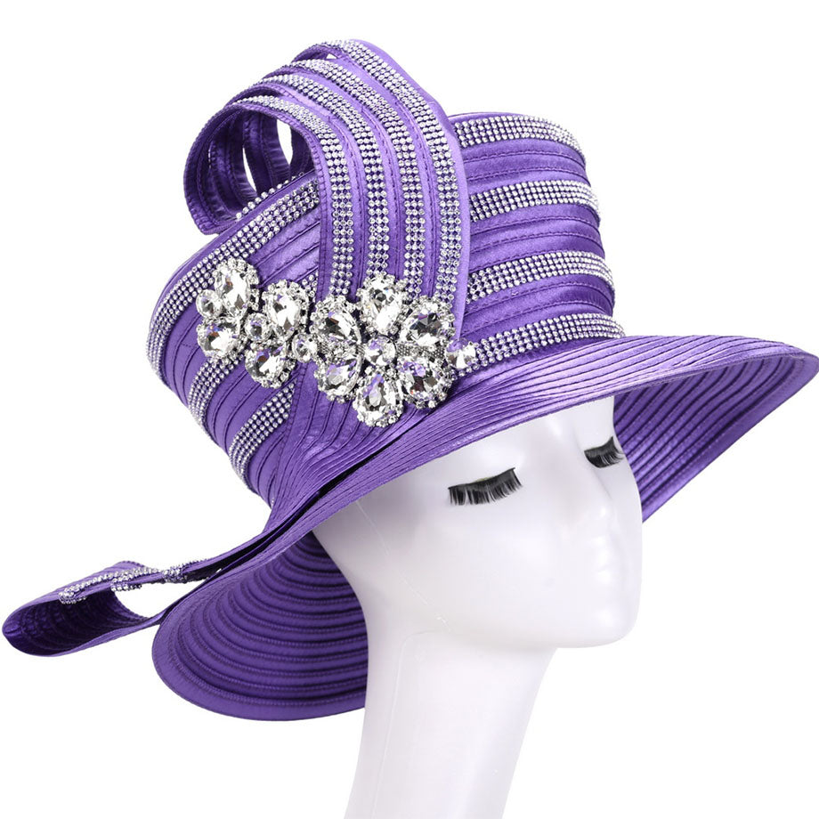 Giovanna HR22133-PUR-QS Church Hat