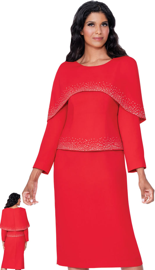 Stellar Looks SL600642-RED-QS Womens Church Suit