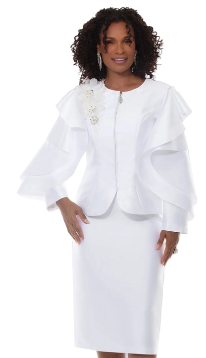 Lisa Rene 3385-WHT Church Suit