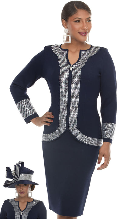 Donna Vinci 13475-NVY-H Church Hat