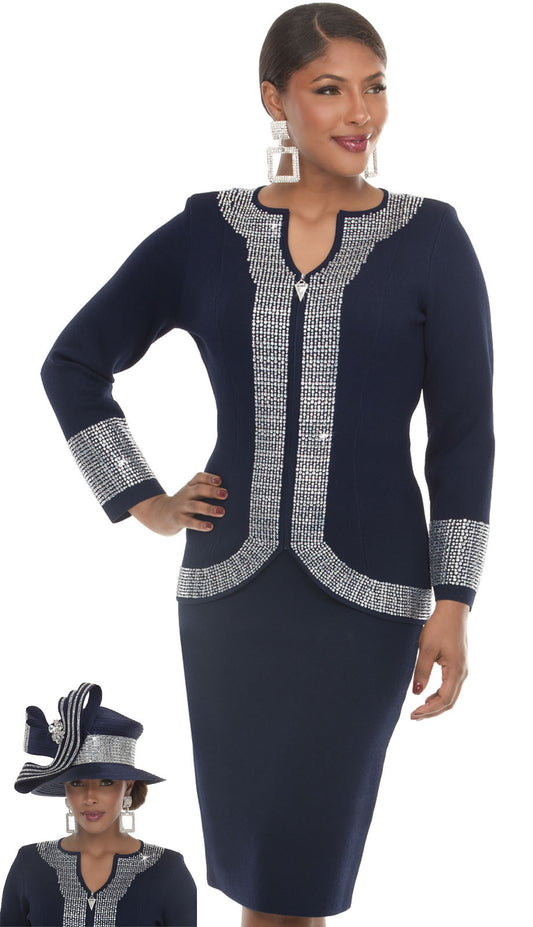 Donna Vinci 13476-NVY Church Suit