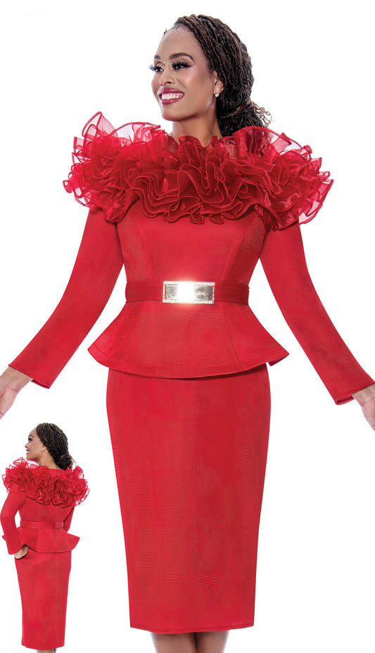 Stellar Looks SL600362-RED-QS Designer Church Suit
