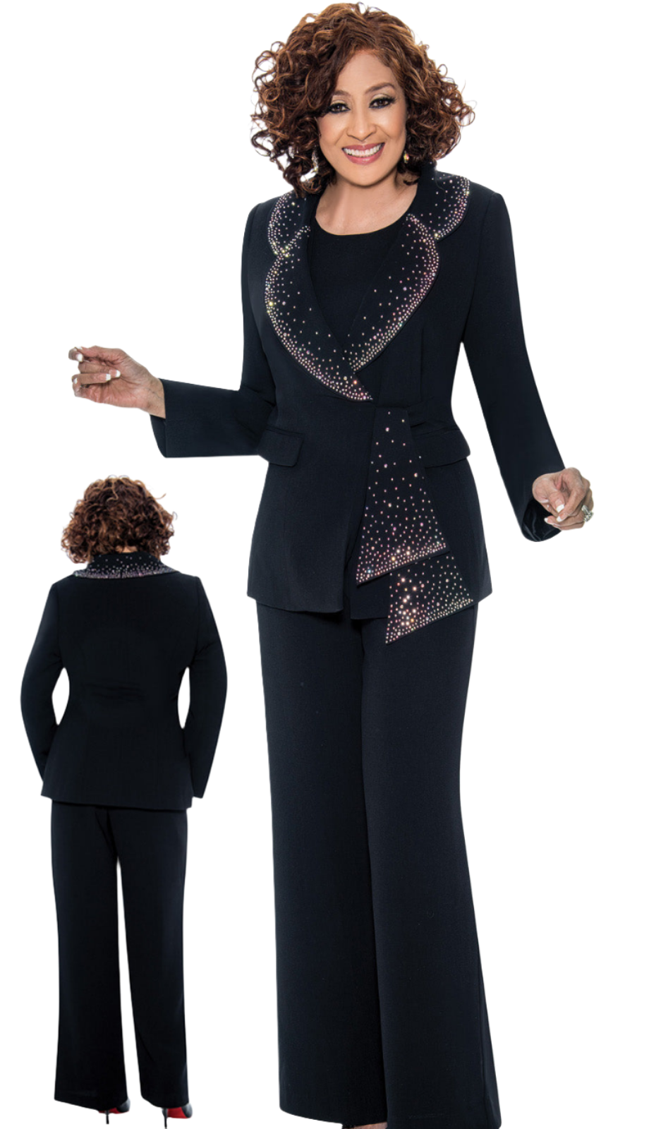 Dorinda Clark Cole 309093-BLK-IH Ladies Church Pant Suit