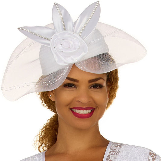 Giovanna HR22152-WHT-QS Church Hat