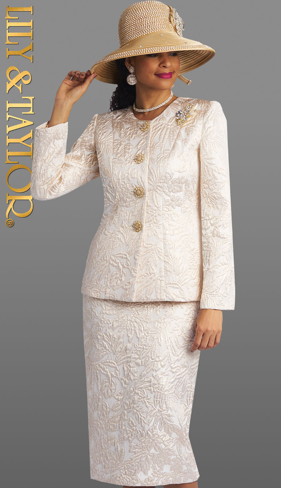 Lily And Taylor 4805-IWG Church Suit