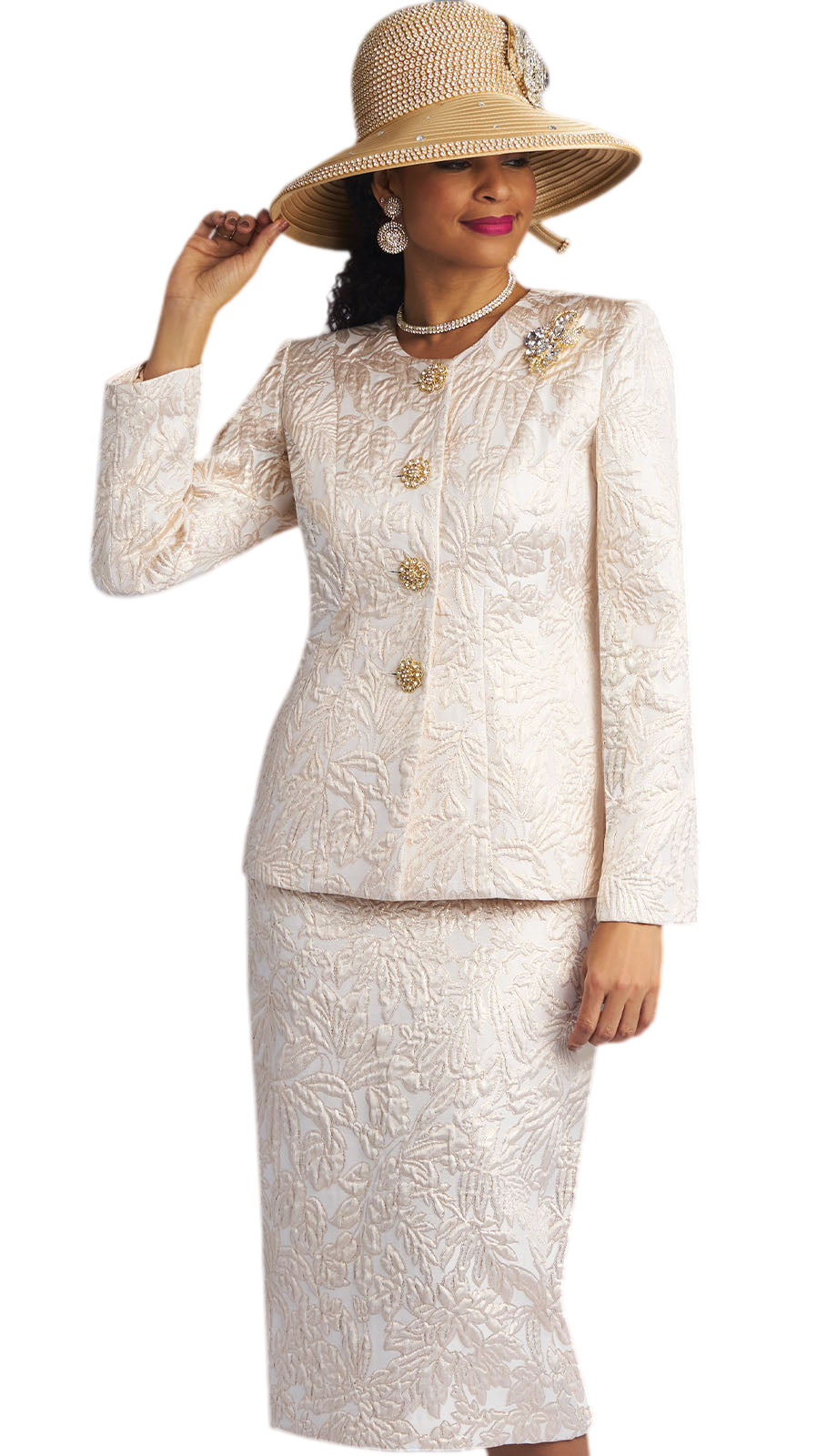 Lily And Taylor 4805-IWG-QS Ladies Church Suit