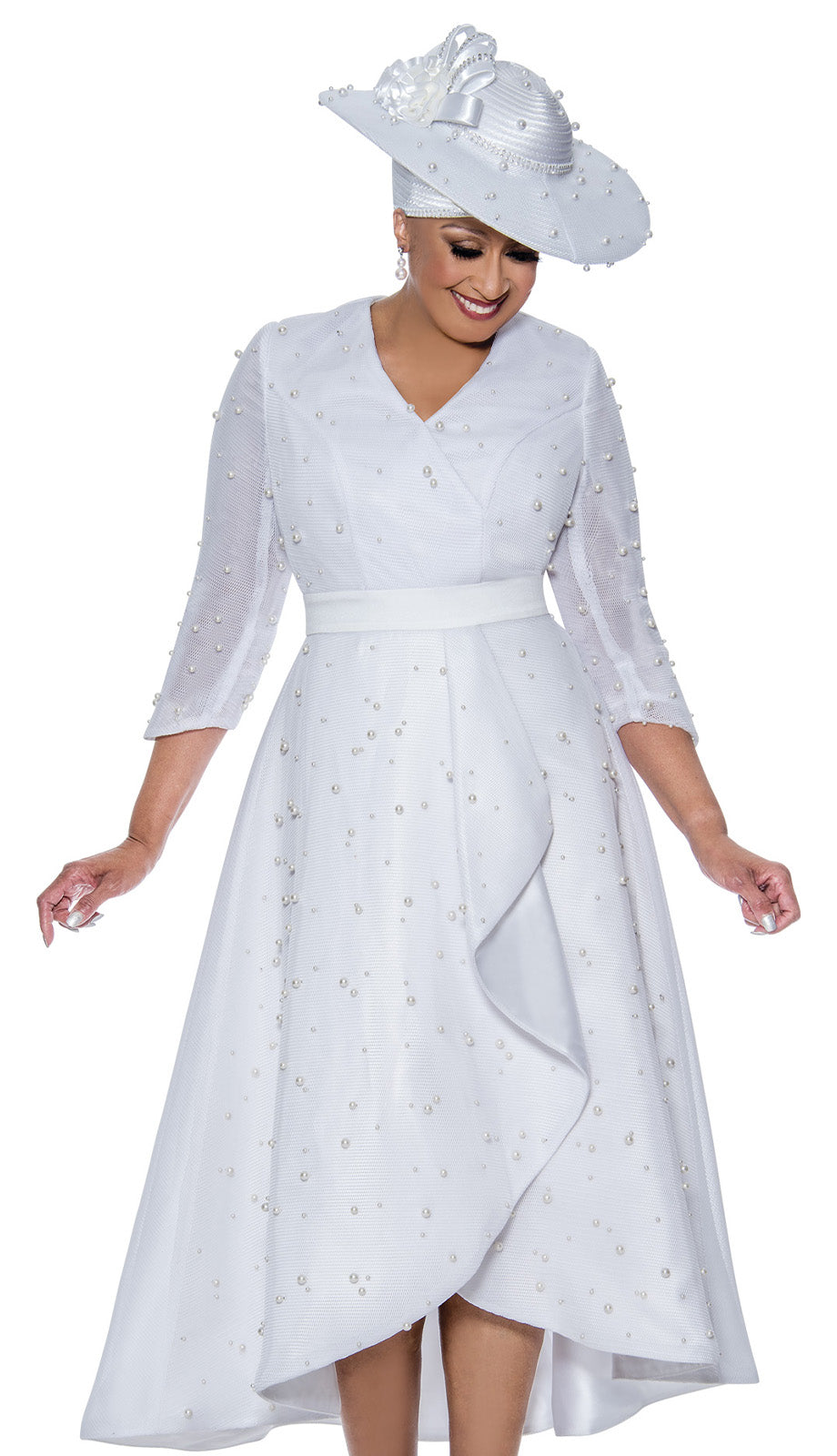 Dorinda Clark Cole 4371-WHT-QS Church Dress
