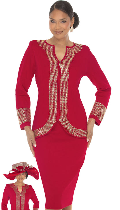 Donna Vinci 13475-RED-H Church Hat
