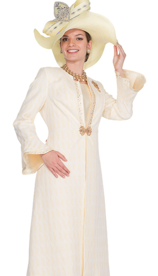 Elite Champagne 6052-YLW Church Jacket Dress-Hat