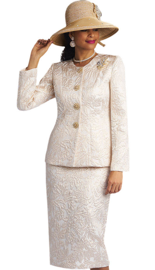 Lily And Taylor 4805-IWG-H Church Suit-Hat