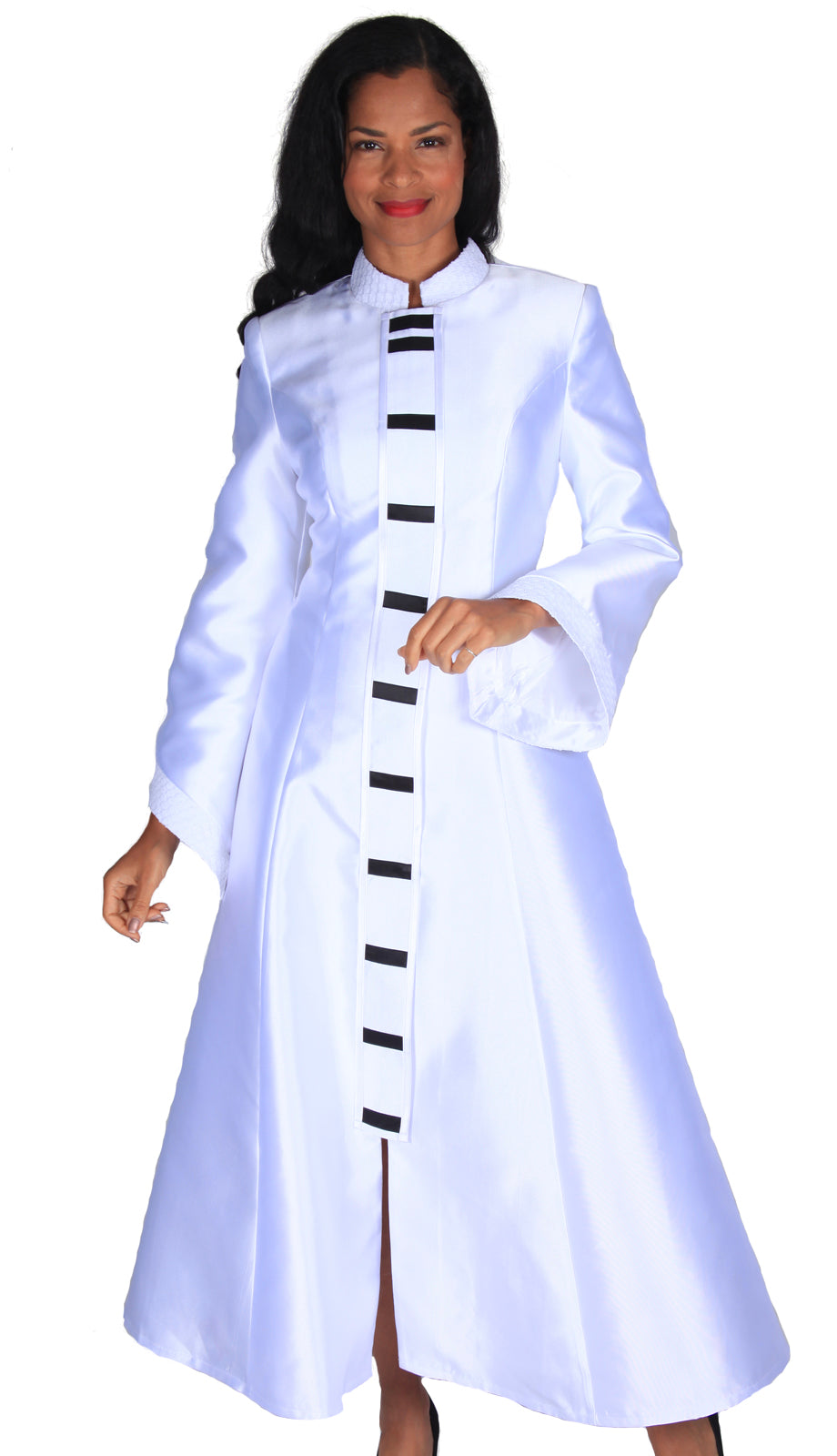 Diana Couture 8595-WB ( 1pc Silk Women Sunday Robe For Church )