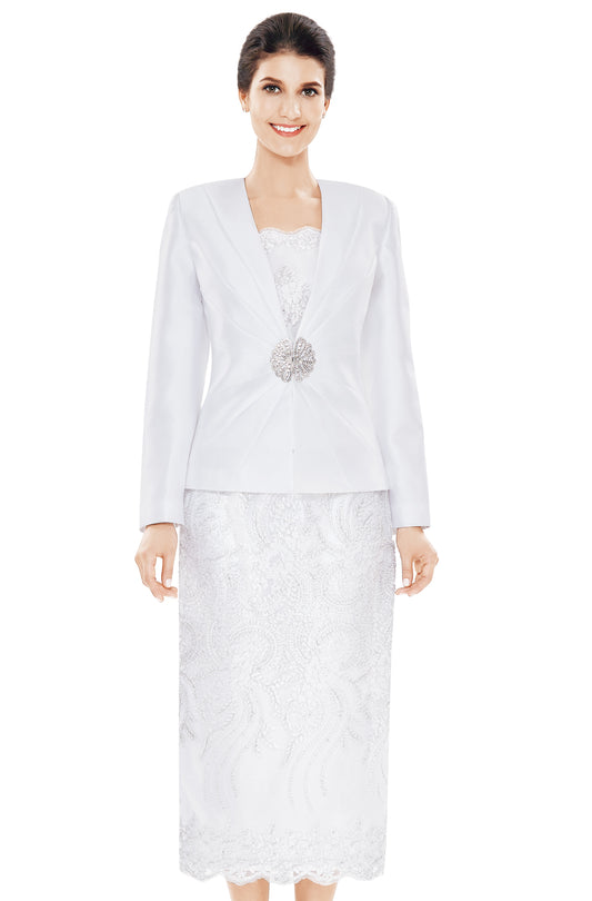Nina Massini 2470-WHT-CO Church Suit