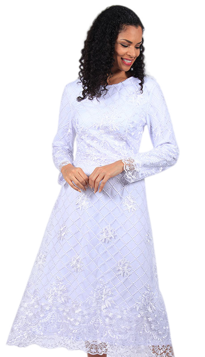 Diana Couture 8667-WHT Church Dress