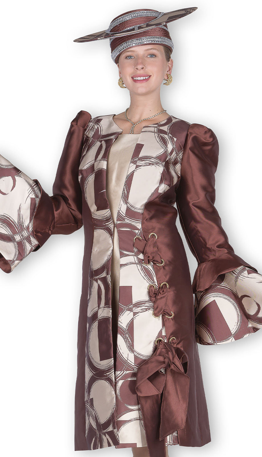 Champagne Italy 6119-BWG-H Church Dress-Hat