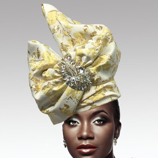 2518 ABABA-MY-CO ( Exotic Draped Turban with Jewel Brooch )