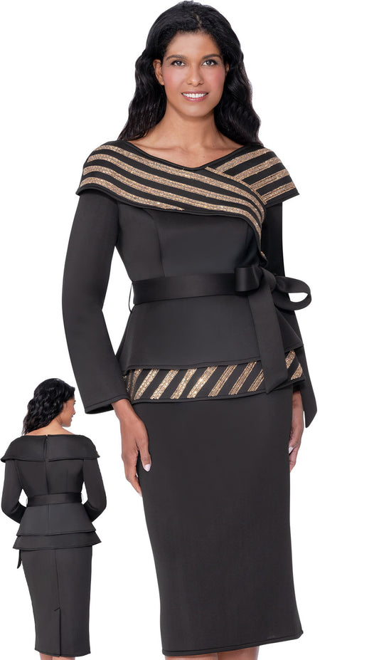 Stellar Looks SL600672-BLK-QS Church Suit
