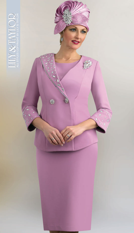 Lily And Taylor 4638-ROSE-QS Church Suit