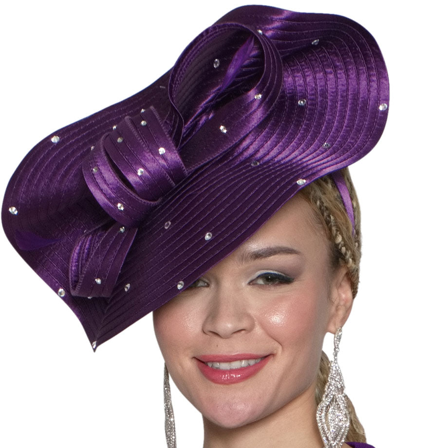 Lily And Taylor H178-PUR Church Hat