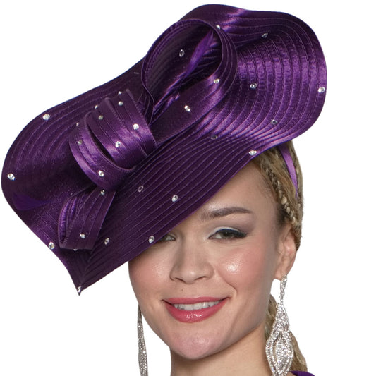Lily And Taylor H178-PUR Church Hat