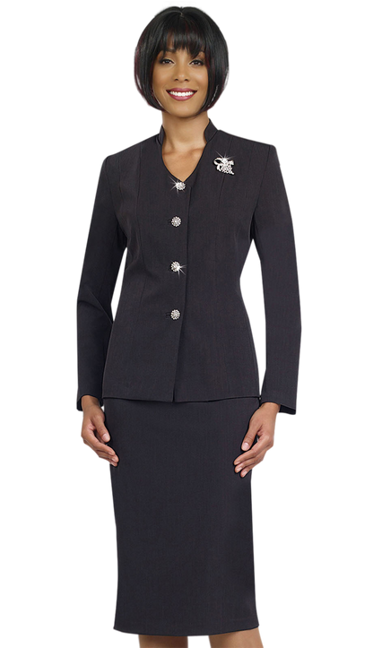 Ben Marc 78096-BLK Ladies Usher Suit for Church