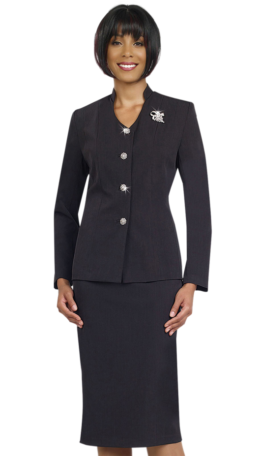 Ben Marc 78096-BLK Ladies Usher Suit for Church