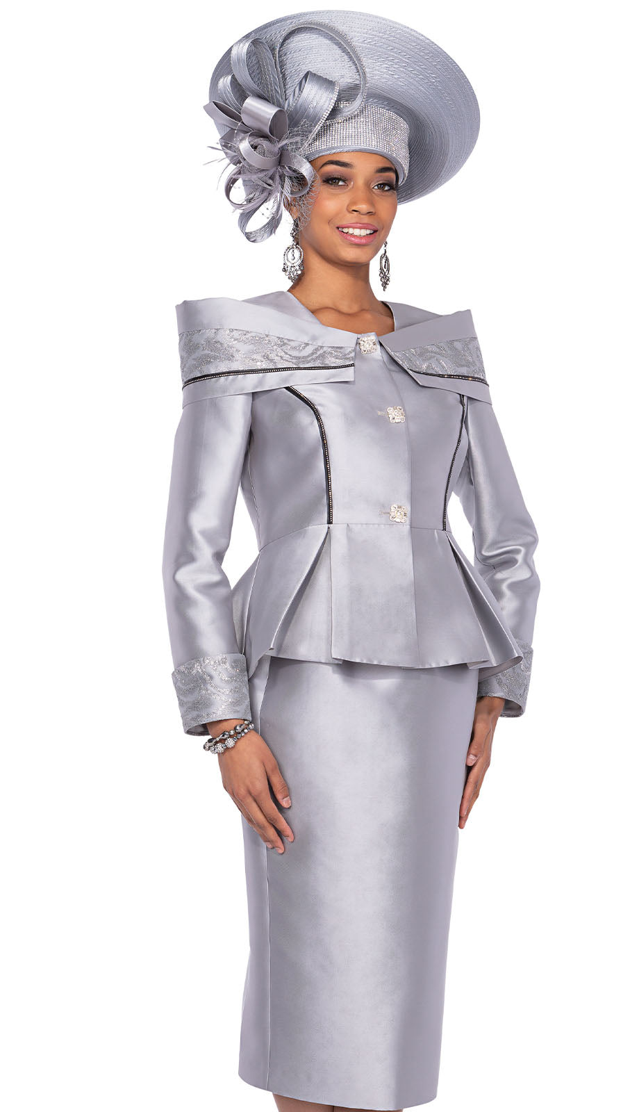 Elite Champagne 6164-CWG-H Church Suit-Hat