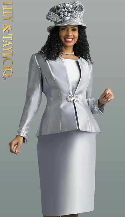 Lily And Taylor 3800-SIL Church Suit