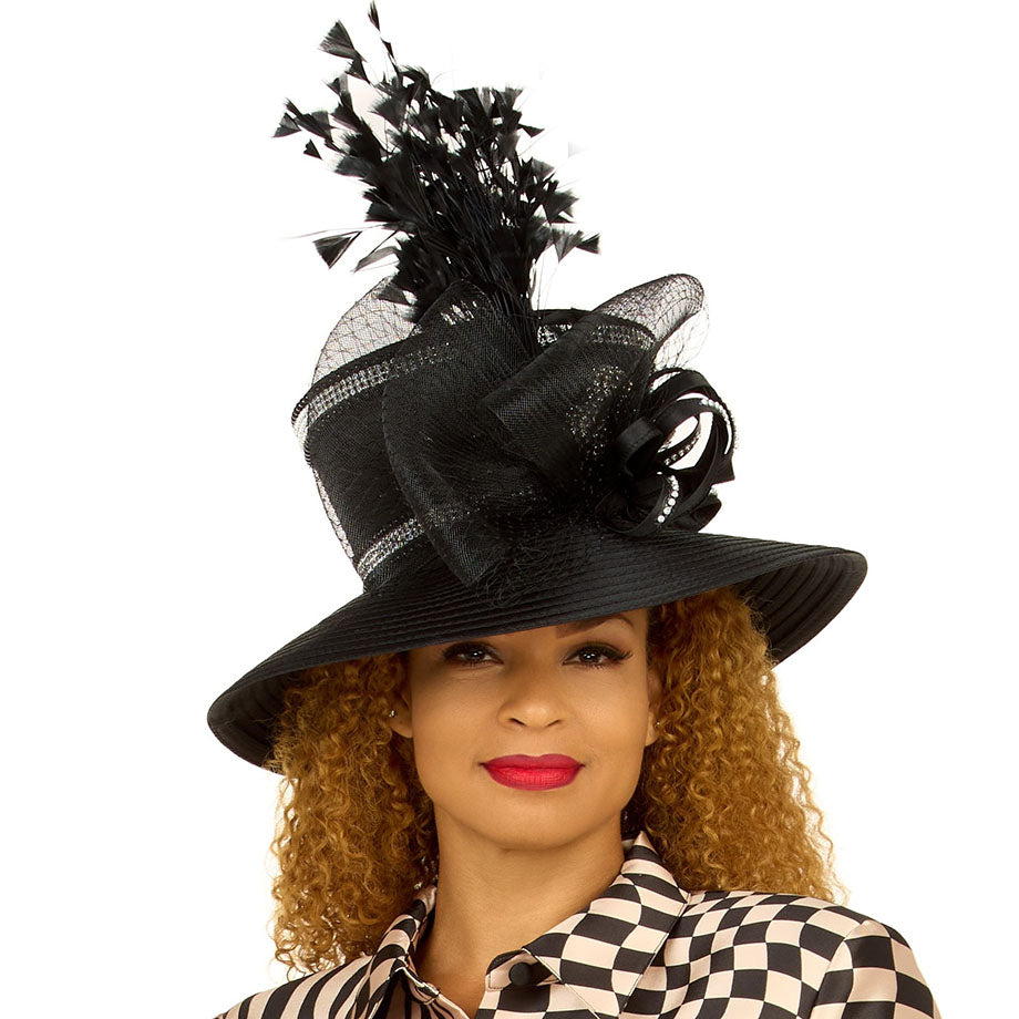 Giovanna HR22155-BLK Church Hat
