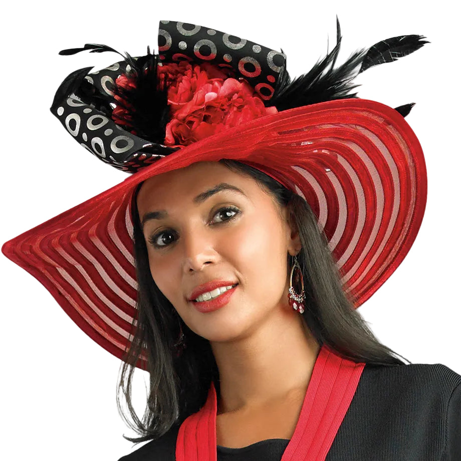 Lily And Taylor H153-RED Church Hat