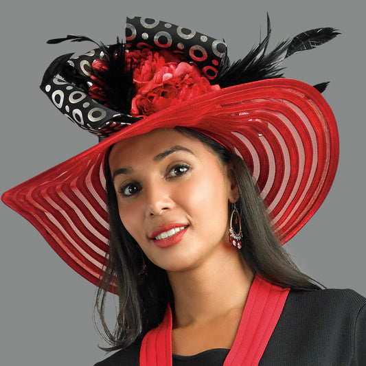 Lily And Taylor H647-RED Church Hat