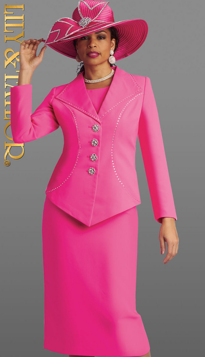 Lily And Taylor 4724-FCH-QS Ladies Church Suit