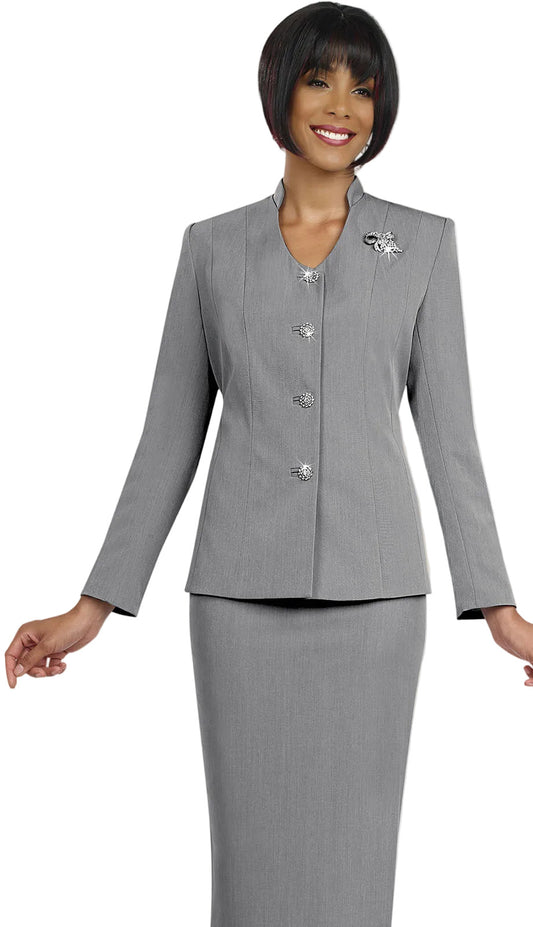 Ben Marc 78096-SIL-CO Church Suit