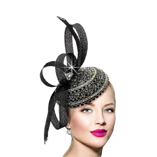 FA2731 Shonda-Black Church Fascinator