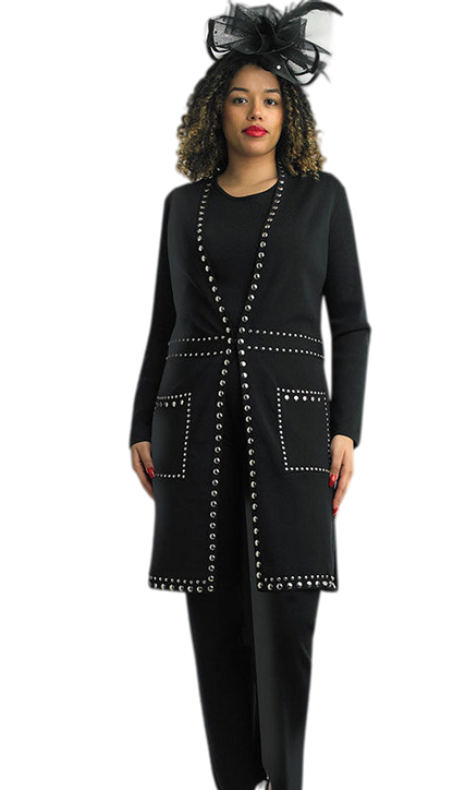 Lily And Taylor 783-BLK Ladies Pant Suit
