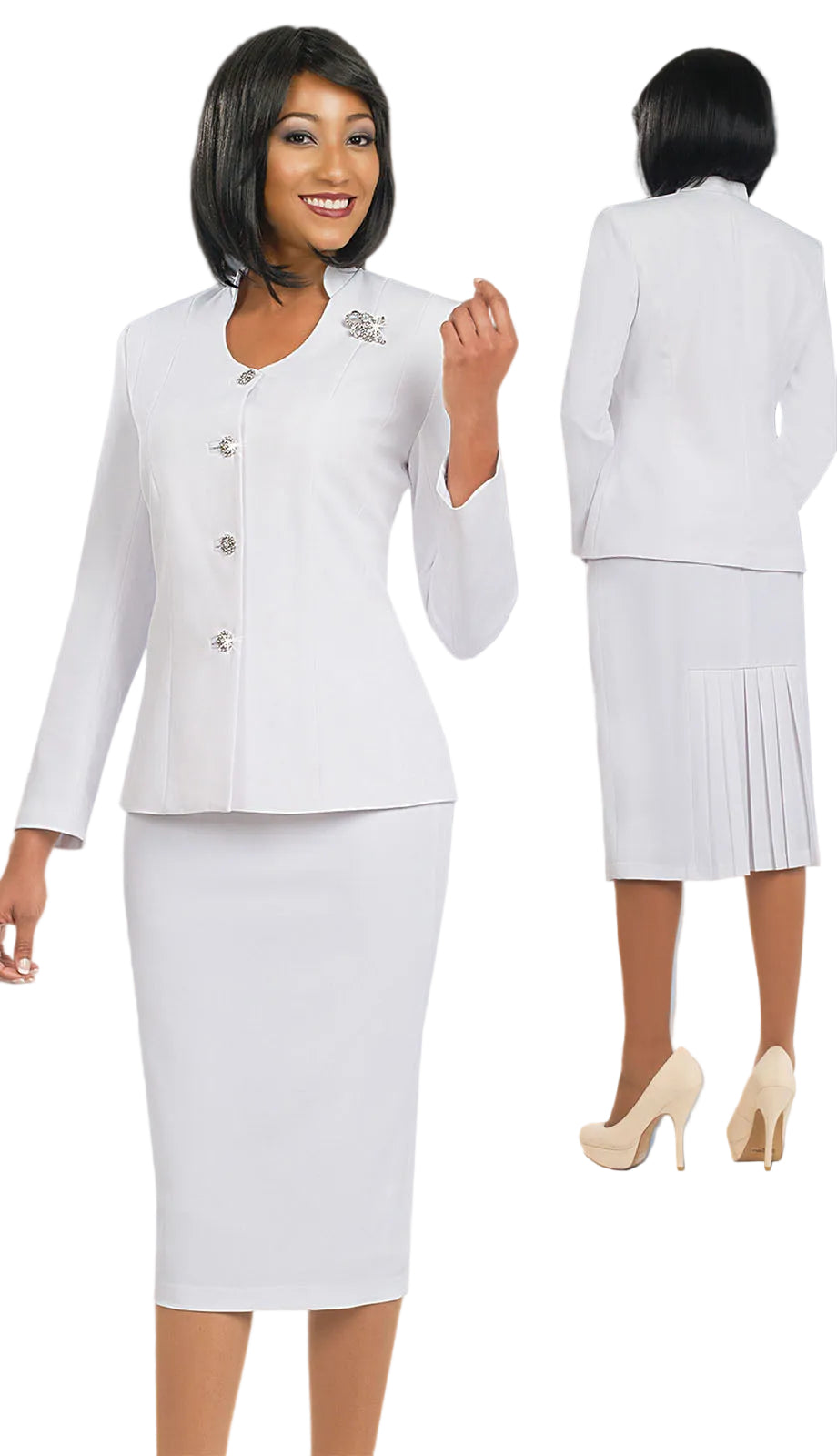 Ben Marc 78096-WHT Church Suit