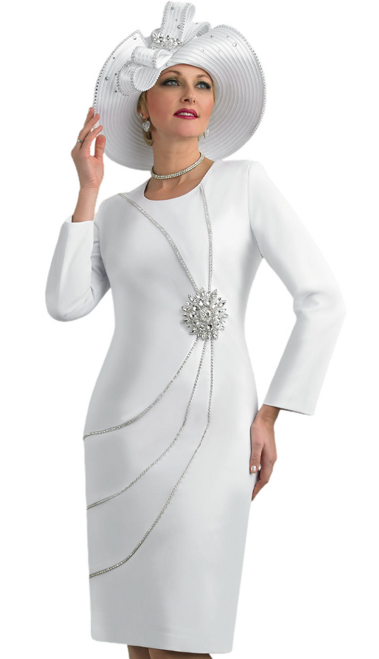 Womens Church Dress 4600-WHT Lily And Taylor