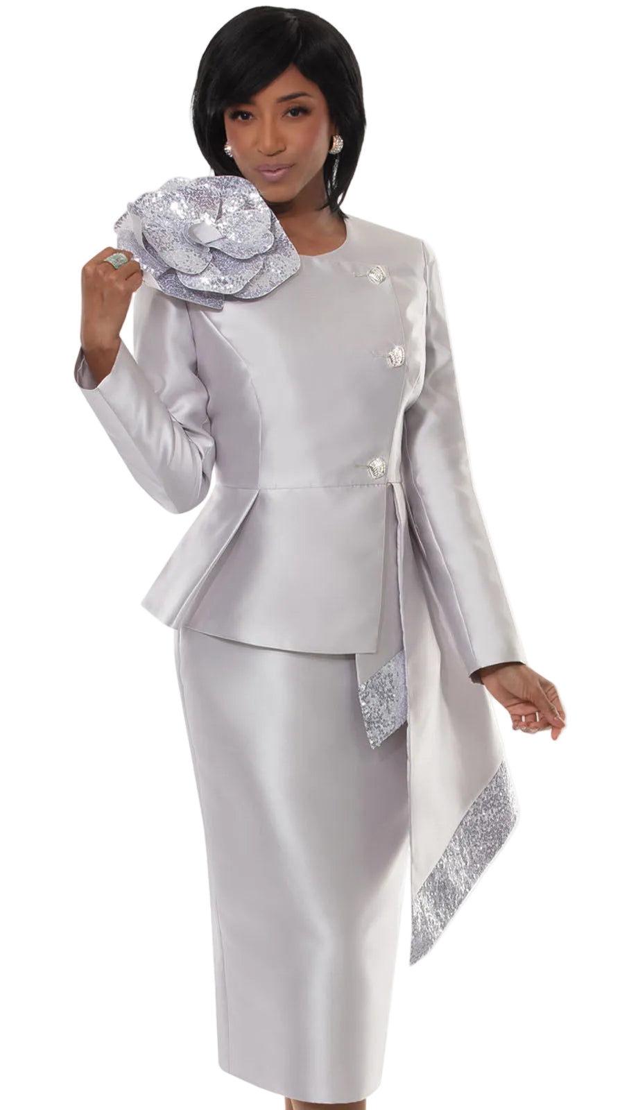 Lisa Rene 66972-SLV Church Suit