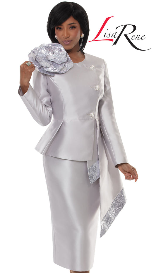 Lisa 66972-SLV-QS Church Suit