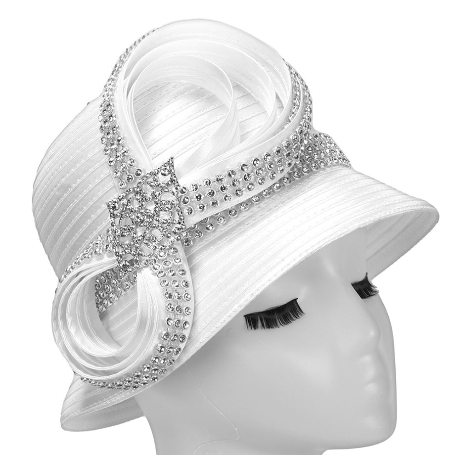 Giovanna HR1067-WHT Church Hat