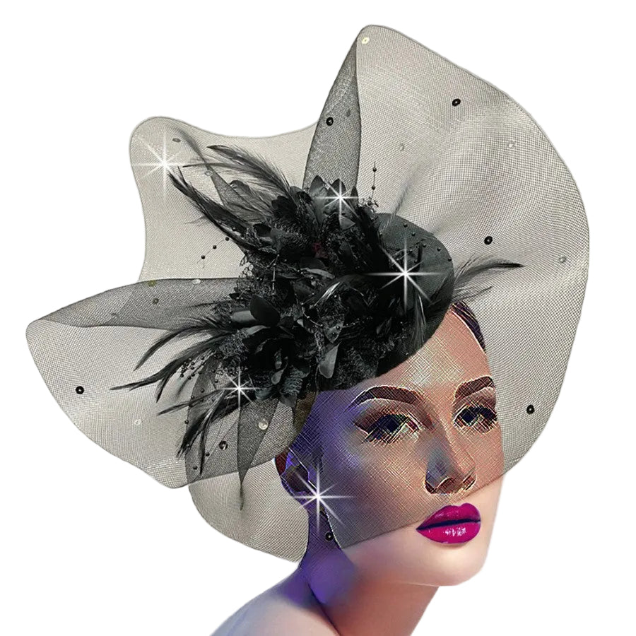 FA2931 CASSANDRA-BLK Church Fascinator