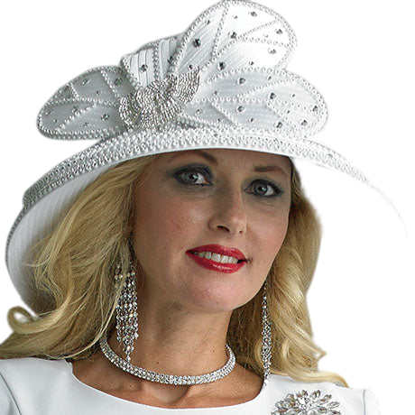 Lily And Taylor H376-WHT Church Hat