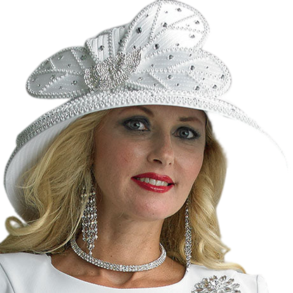 Lily And Taylor H376-WHT Church Hat