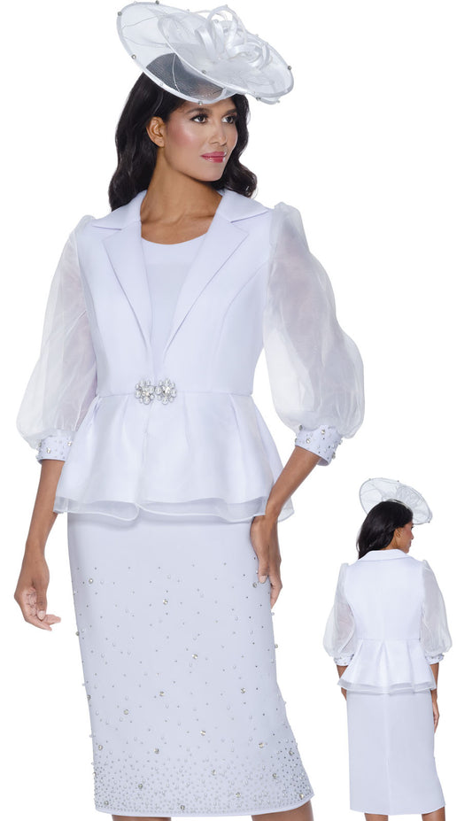 GMI G400503-WHT-QS Ladies Church Suit