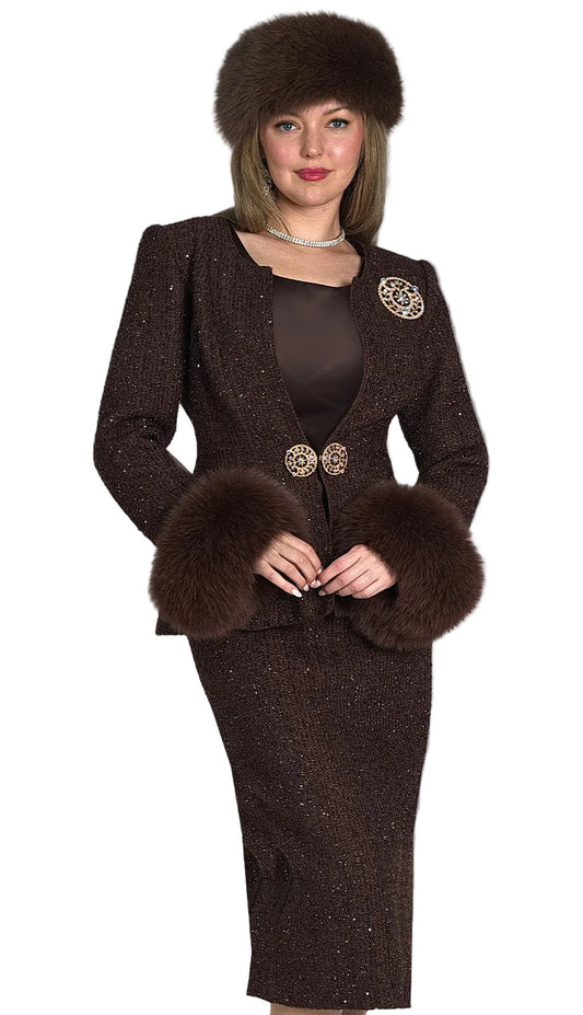 Lily and Taylor 5085-BRN-QS Church Suit