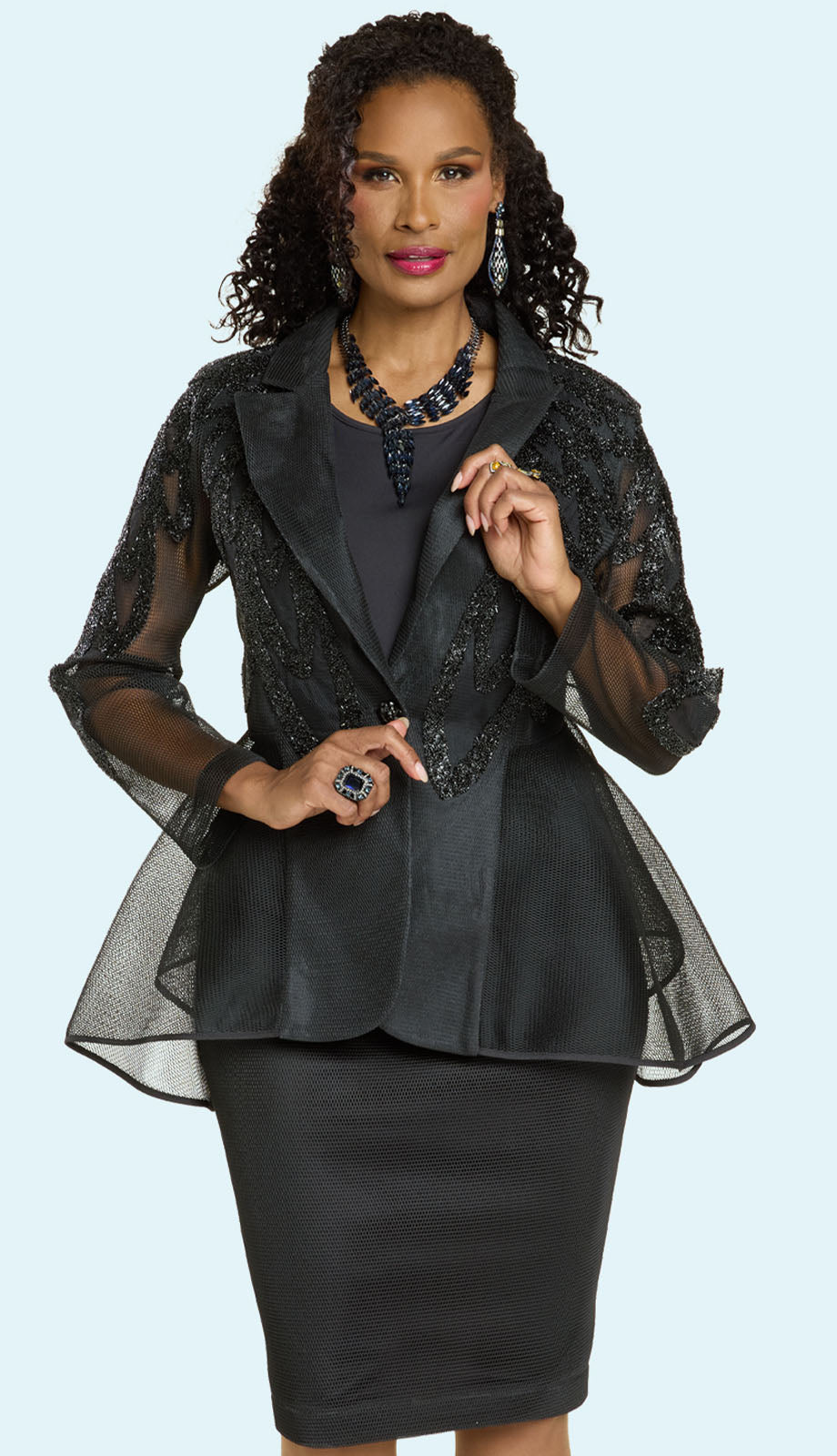 Donna Vinci 5865-BLK Church Suit