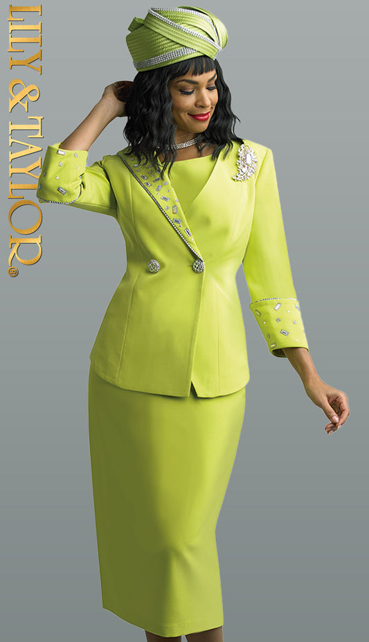 Lily And Taylor 4638-KIWI-QS Church Suit