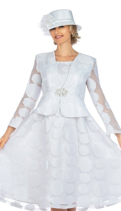 Giovanna D1345-WHT Ladies Church Hat