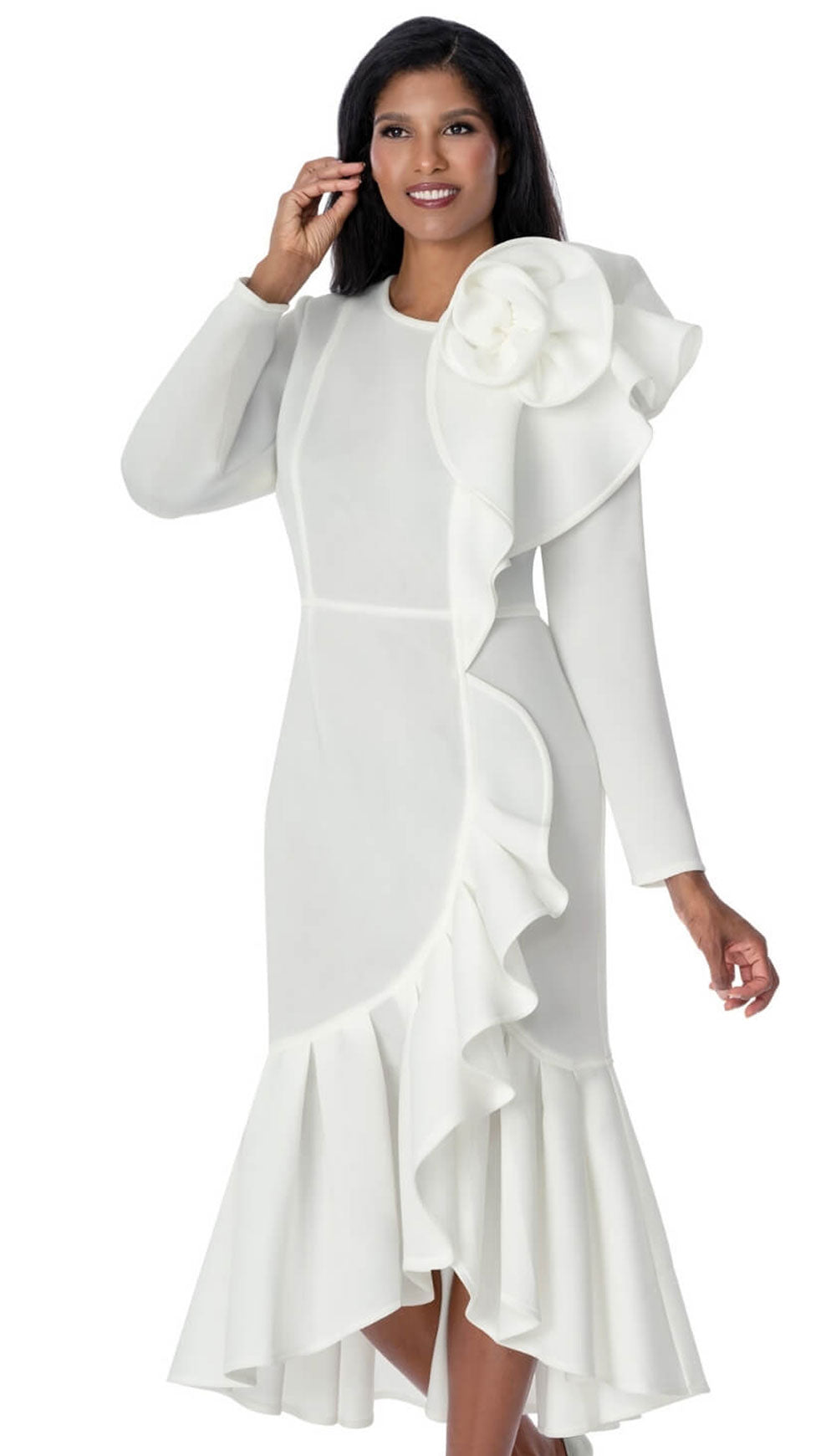 Nubiano 100881-WHT-QS Church Dress
